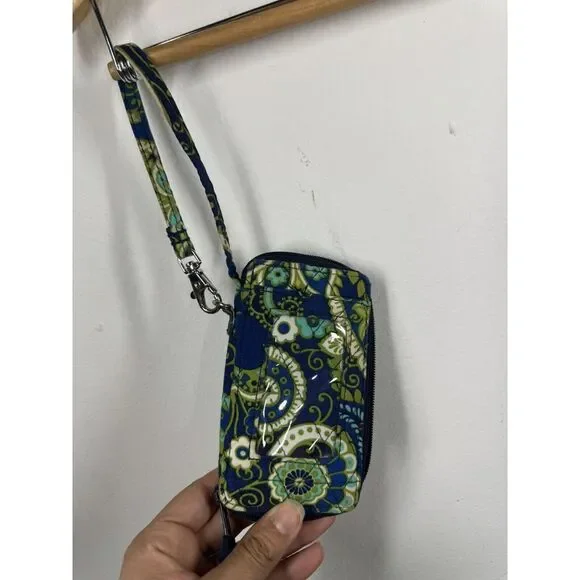 Vera Bradley Rhythm & Blues Wristlet Wallet Blue Green‎ Paisley - Picture 4 of 4
